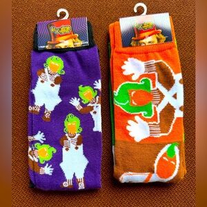 Willy Wonka & the Chocolate Factory Oompa Loompa 2 Pairs Crew Socks NWT